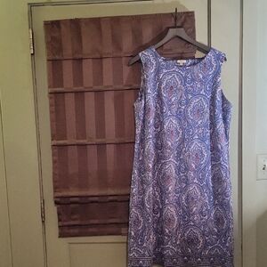 Talbots Blue and Pink Paisley Midi Dress
